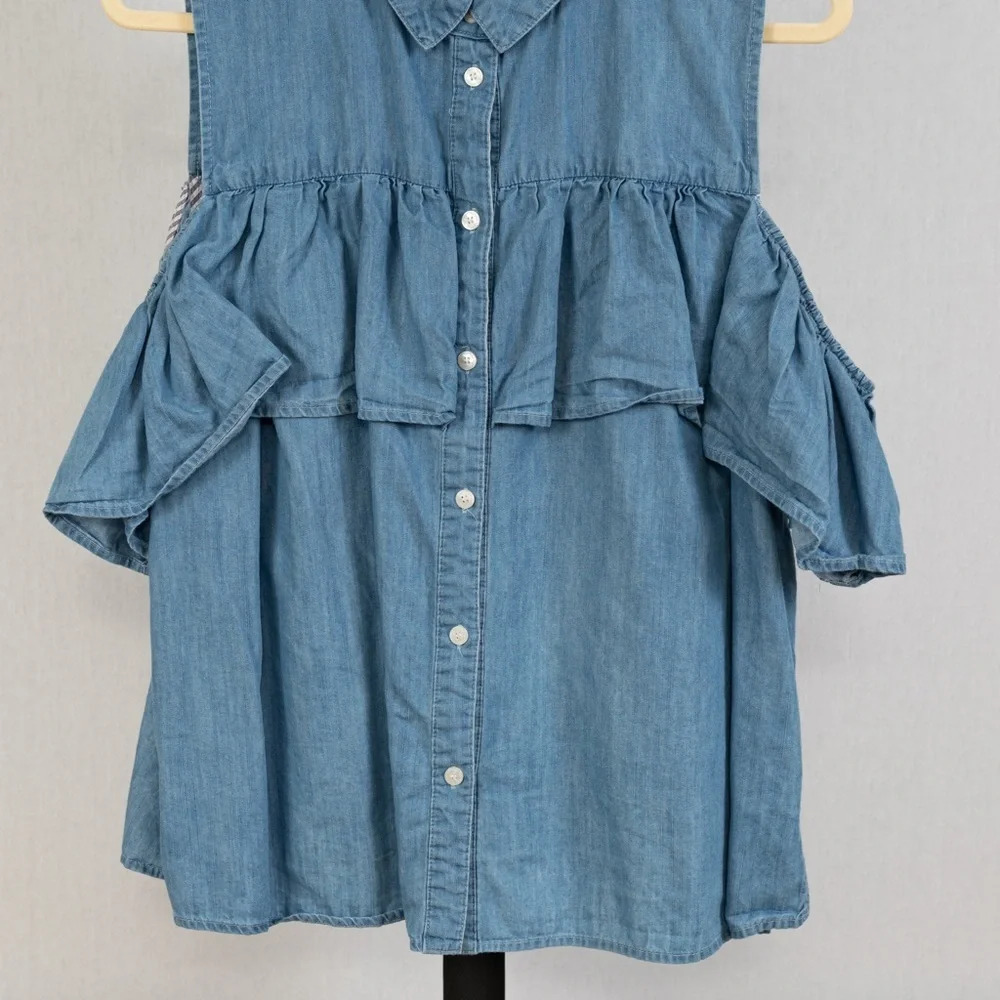 Draper James for EloquiiI Cold-Shoulder Button Down size 18 #1124 - Picture 6 of 8